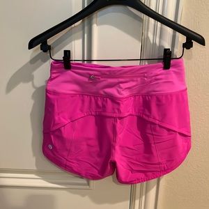 Size 4 Pow pink Lululemon speed up shorts